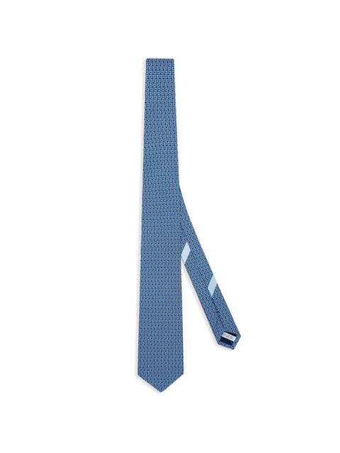 geometric-print silk tie