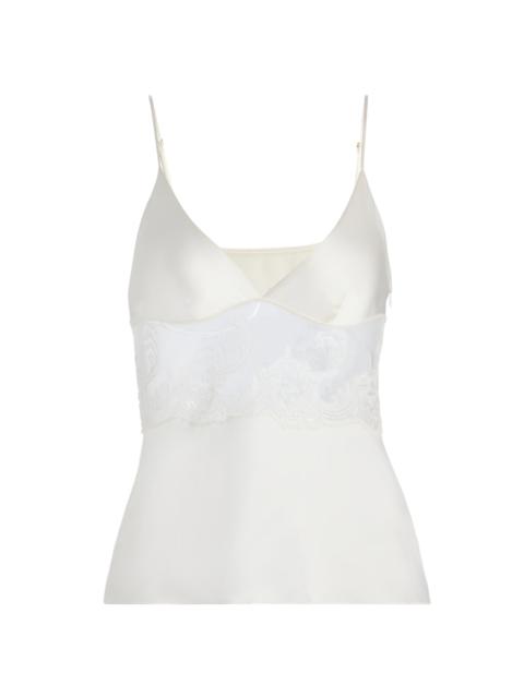 KIKI DE MONTPARNASSE Women's Voltaire Lace-Embellished Silk Cami - Ivory