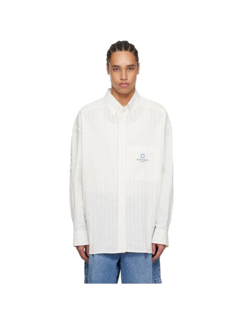 Wooyoungmi Off-White Linen Striped Shirt