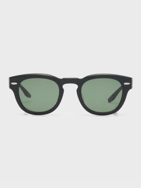 BARTON PERREIRA Men's Demarco Keyhole-Bridge Acetate Rectangle Sunglasses