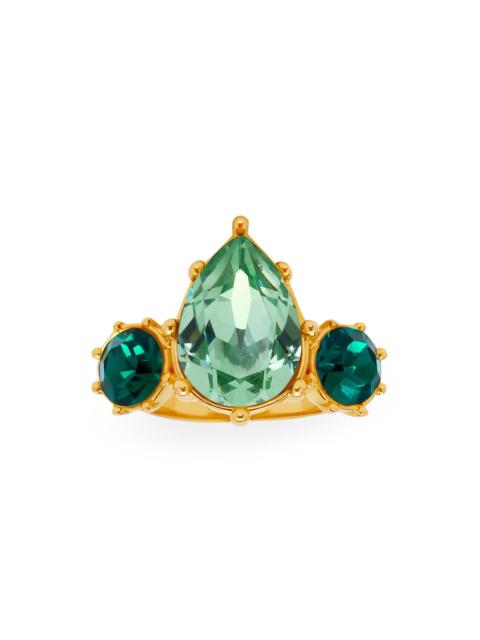 Oscar de la Renta Women's Goldtone & Glass Crystal Ring - Peridot