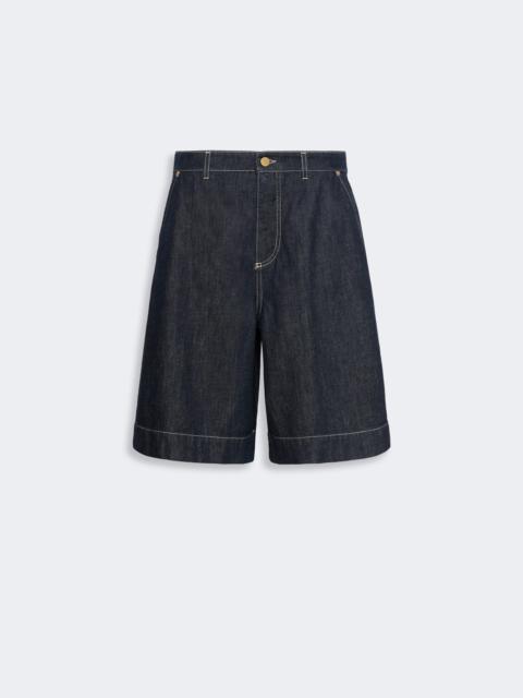'S Max Mara QUADRO Cotton and kapok denim Bermuda shorts - ULTRAMARINE