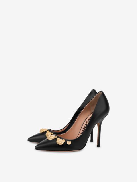 Moschino CALFSKIN TEDDY STUDS PUMPS