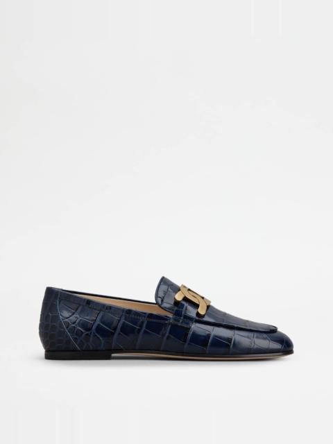 Tod's KATE LOAFERS IN LEATHER - BLUE