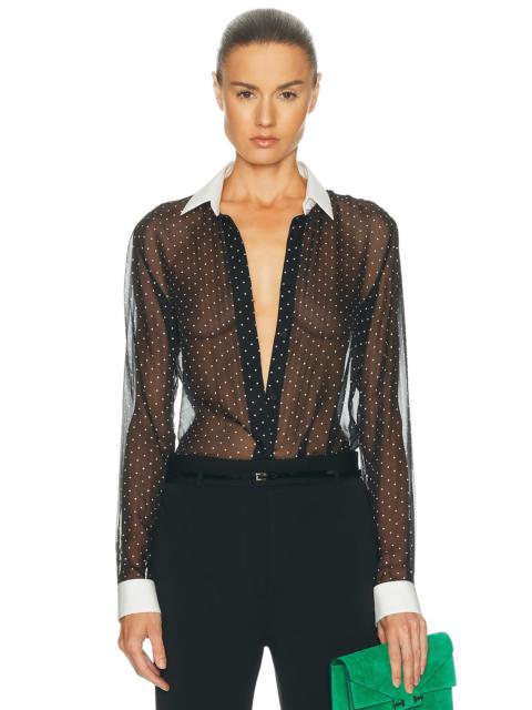TOM FORD Polka Dot Silk Chiffon Shirt