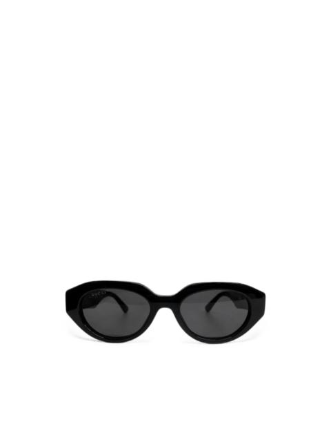 GUCCI Double G geometric-frame sunglasses