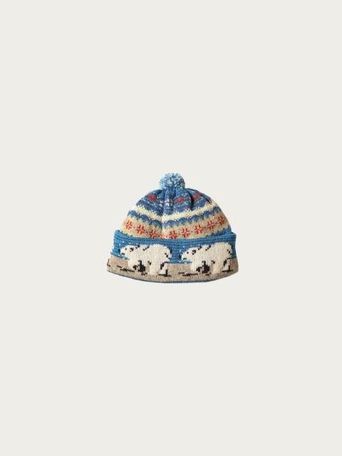Kapital 5G Wool WHITE BEAR Knit Cap - Blue