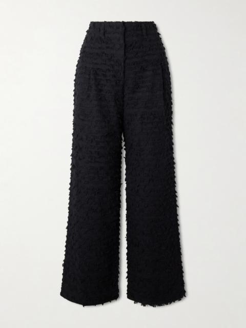 ULLA JOHNSON Beatrix Fringed Cotton-twill Wide-leg Pants