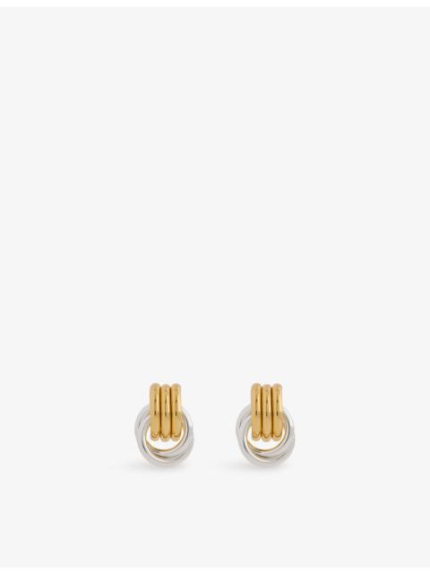 HEAVEN MAYHEM Mini Knot yellow-gold plated metal stud earrings