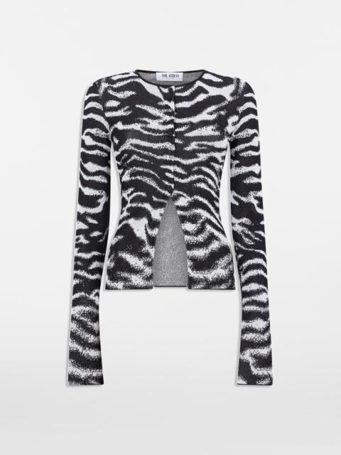 THE ATTICO WHITE AND BLACK CARDIGAN