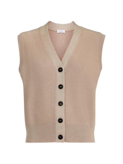 Brunello Cucinelli sparkling rib vest