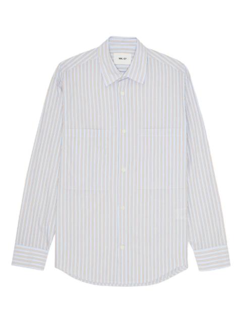 NN07 A light, smooth shirt in cotton, woven in a yarn dyed stripe.