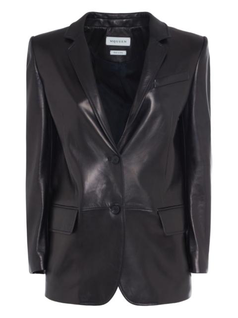 Alexander McQueen single-breasted leather blazer