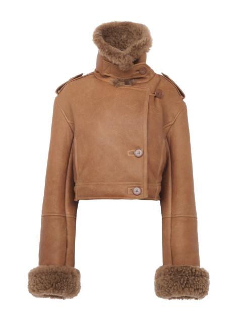 Chloé CROPPED BOXY JACKET IN LEATHER