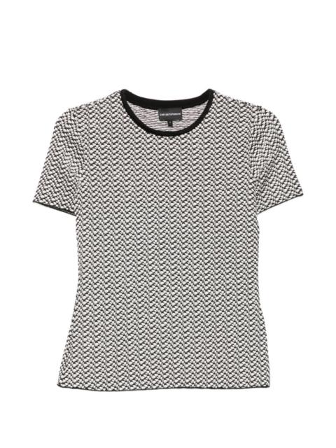EMPORIO ARMANI geometric-pattern short-sleeve top