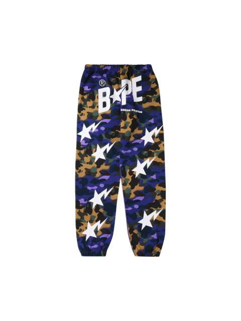 BAPE x Heron Preston Mix 1st Camo Duck Painter Pants 'Purple'