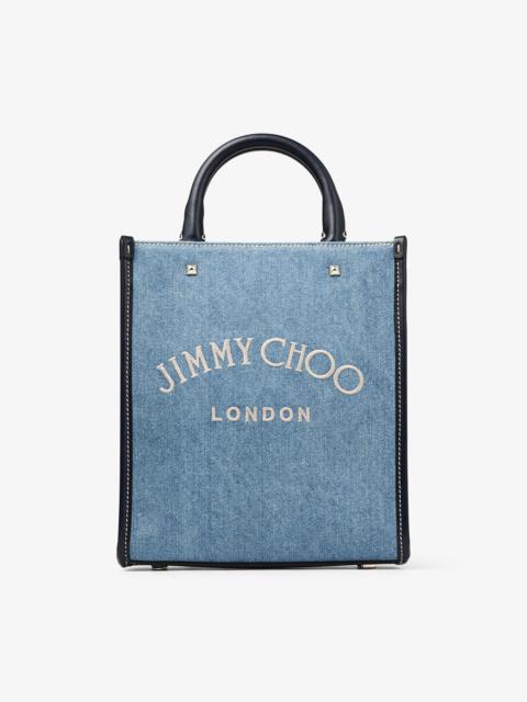 JIMMY CHOO Varenne Tote N/s
Washed Denim Logo Tote Bag with Embroidered Logo
