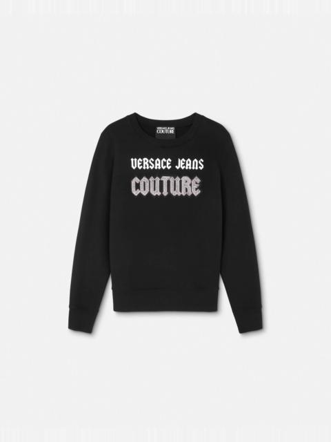 VERSACE JEANS COUTURE Embellished Gothic Logo Sweatshirt