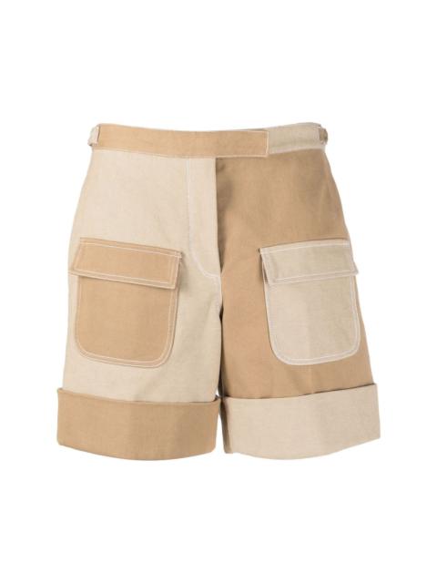 Thom Browne patch-pocket low-rise denim shorts