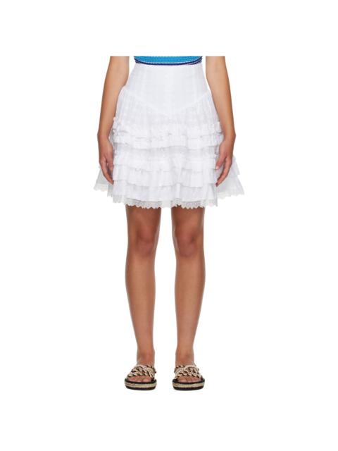 GANNI White Broderie Anglaise Miniskirt