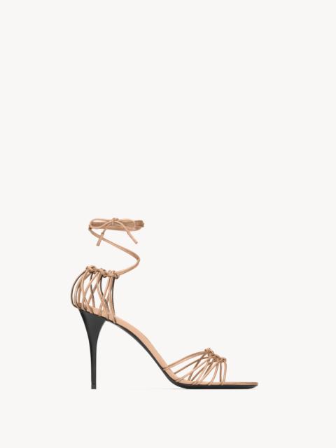 SAINT LAURENT BABYLONE SANDALS IN METALLIC LEATHER