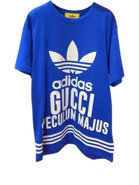 GUCCI (WMNS) Gucci x adidas Oversized Cotton Jersey Short Sleeve T-Shirt 'Blue' 717422-XJEXI-4698