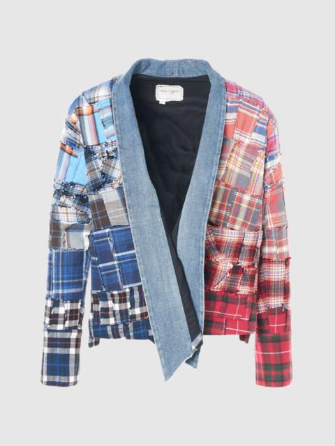 Greg Lauren PLAID GRADIANT GL1 CARDIGAN