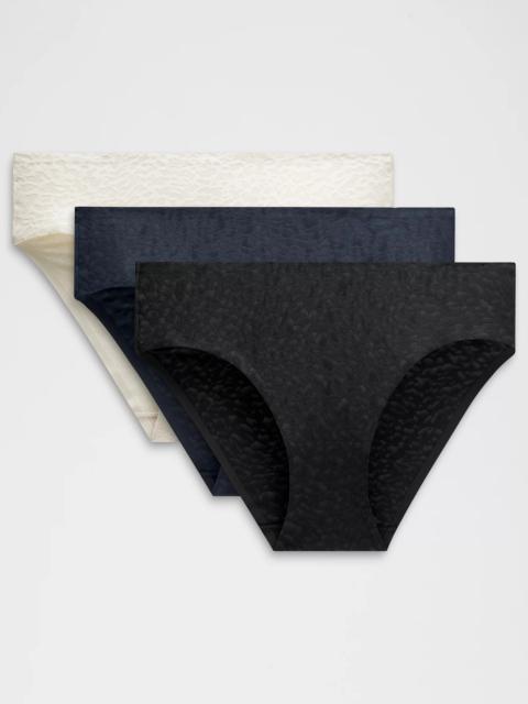 lululemon InvisiWear Mid-Rise Bikini Underwear Performance Lace *3 Pack