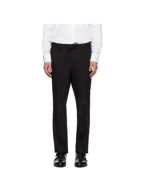 BOSS Black Linen-Blend Tapered-Fit Trousers