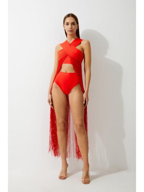 KAREN MILLEN High Waisted Bandage Bikini Bottoms