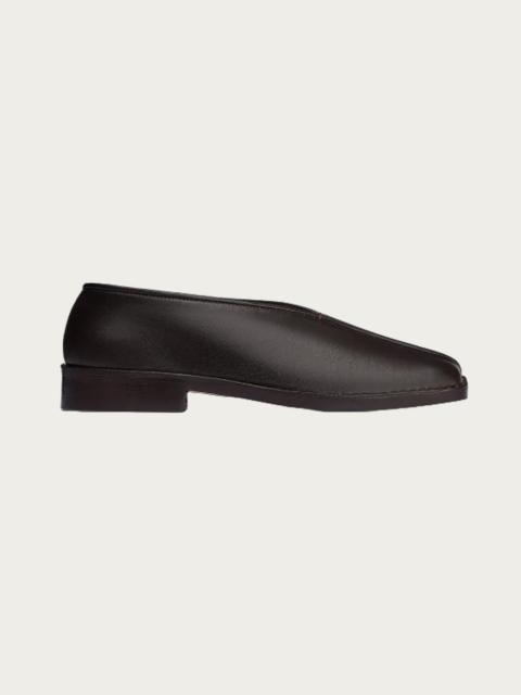 Lemaire Flat Piped Slippers - Dark Chocolate