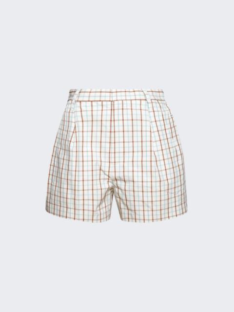 Victoria Beckham Pleated Shorts Multi And White Check