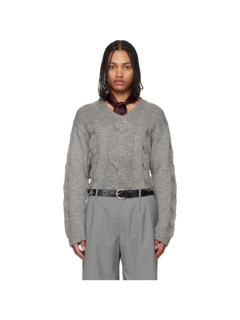 Our Legacy Gray Link V-Neck Sweater