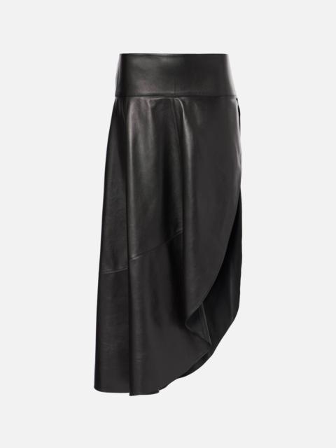 Alaïa Asymmetric leather midi skirt