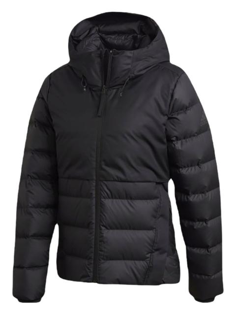 adidas hooded black jacket