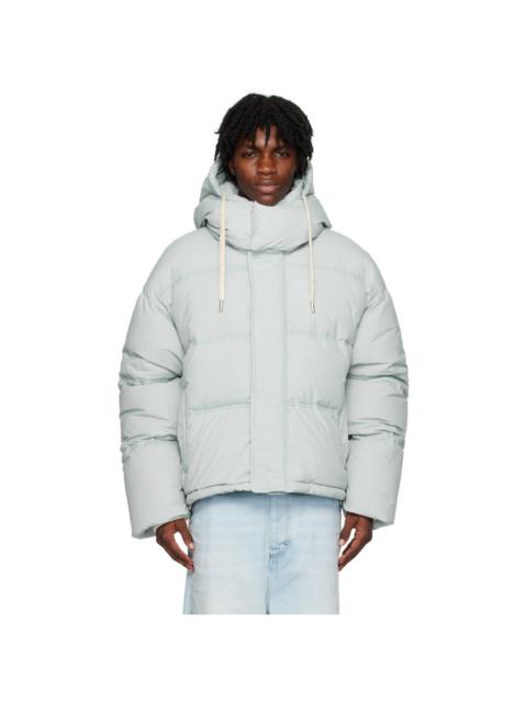 AMI Paris Blue Hooded Down Jacket
