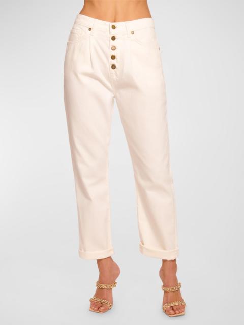 RAMY BROOK Pearle High-Rise Cuffed Straight-Leg Jeans