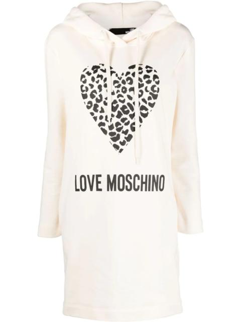 logo-print hooded dress