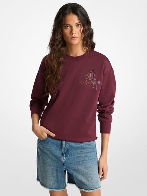 MICHAEL KORS Graphic Logo Cotton Blend Sweatshirt