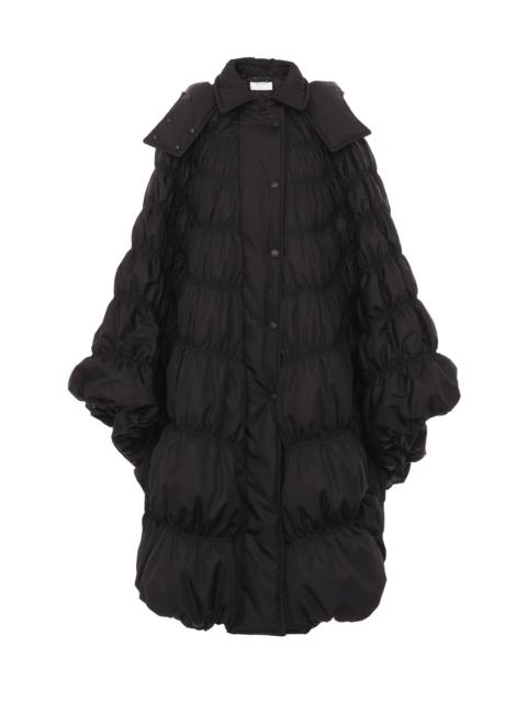 RUCHED PUFFER CAPE COAT