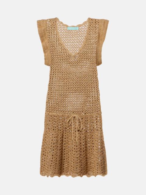 MELISSA ODABASH Annalise crochet lamé minidress