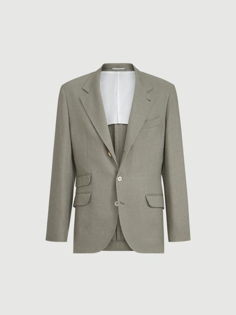 Brunello Cucinelli Silk, linen and wool hopsack deconstructed Cavallo blazer