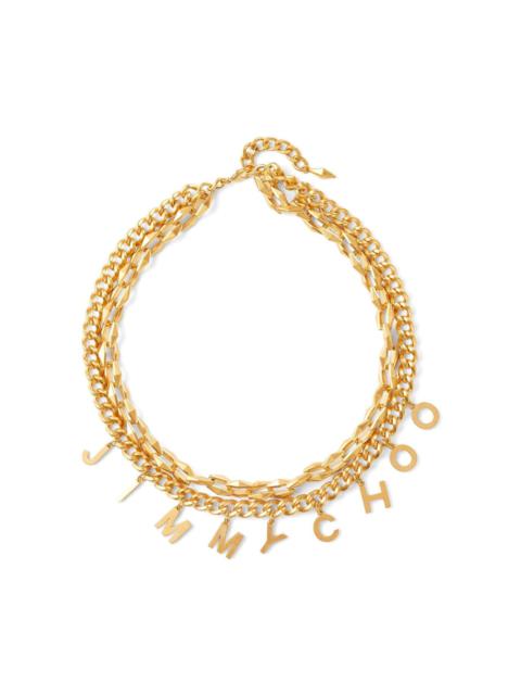 JIMMY CHOO logo-lettering chain necklace