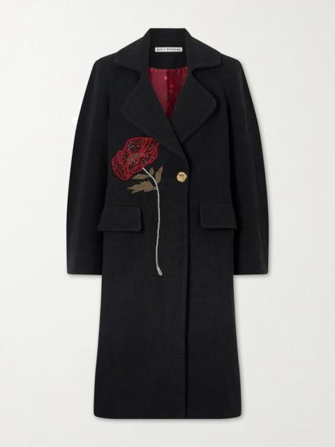 ALIX OF BOHEMIA Petunia bead-embellished cotton-tweed coat Black