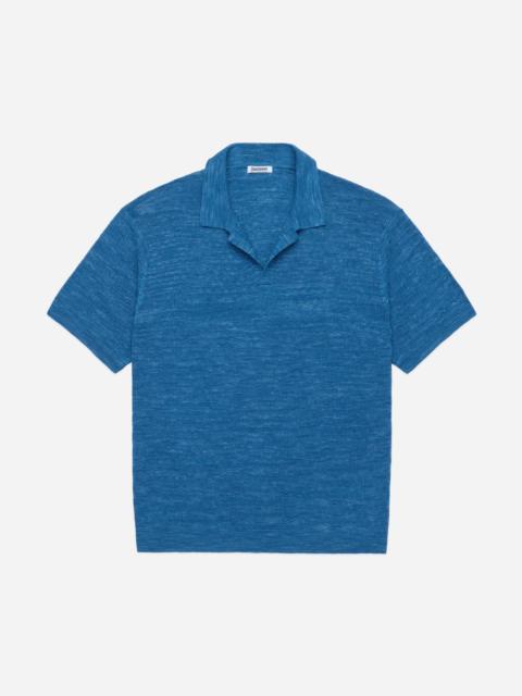 3sixteen Knit Polo - Vintage Blue Boxweave