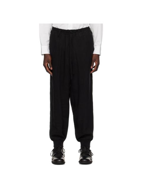 Yohji Yamamoto Black Drawstring Sweatpants