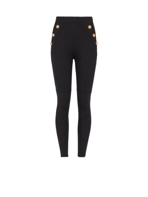 Balmain Jersey leggings with 6 buttons