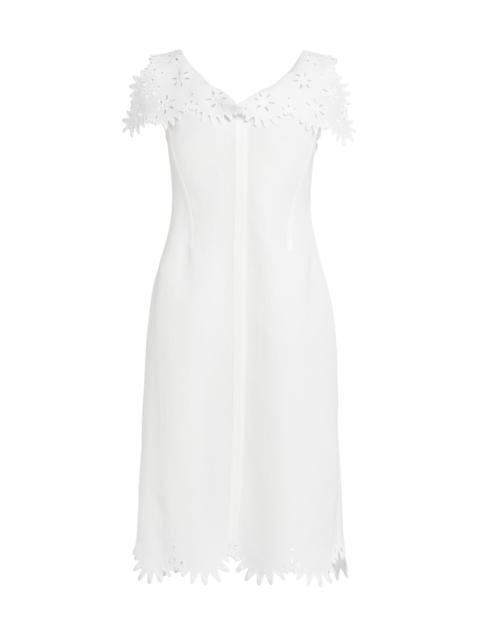 Bottega Veneta Women's Floral Cut-Out Midi-Dress - Chalk