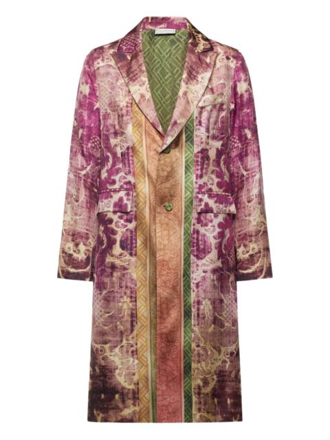 Pierre-Louis Mascia damask-print panelled coat
