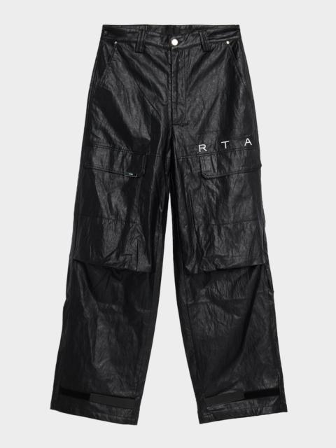 RTA Men's Wylie Eco Leather Cargo Jeans